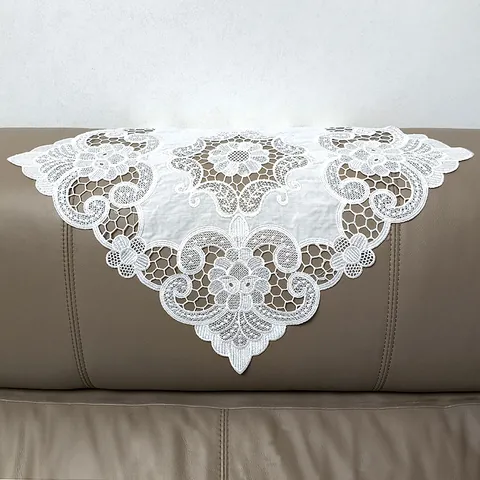 Vintage Lace Embroidered Sofa Cover Towel Hollow Out Square Tablecloth Dustproof Protection Overlay For Home Decor