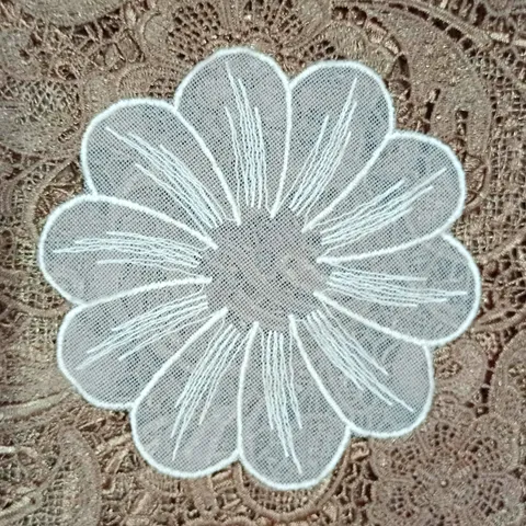 Round Embroidered Cotton Lace Coaster Vintage Floral Mesh Applique Patch Flower DIY Craft Sewing Accessory For Table Home