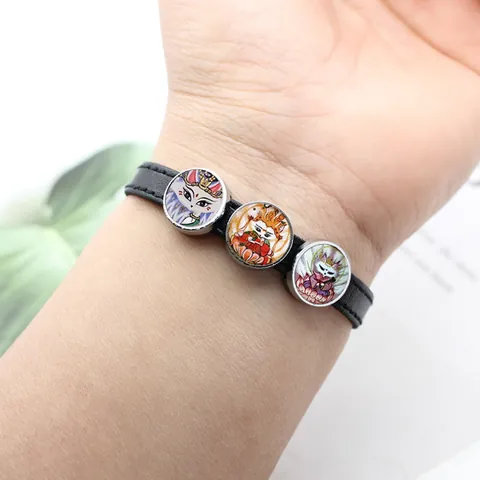 Zinc Alloy Chinese Style Nine-Tailed Fox Sliding Charms Tai Chi Gutta Percha Beads For DIY Personalized Bracelet Accessories Jewelry Making