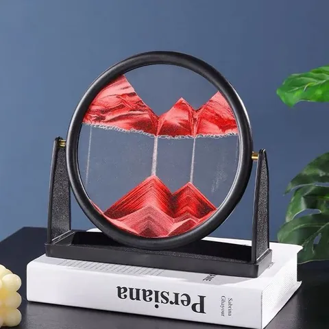 Cuadro de Arte 3D de Arena Movediza Pintura de Arena Cristal Redondo Sandscape en Movimiento Pantalla Marco Decoración Hogar