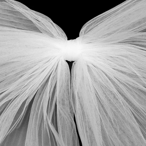 Bridal Mini Veil Hair Clip With Pleated Wave Mesh Bow Design Princess Birthday Photography Props Wedding Party Accessories