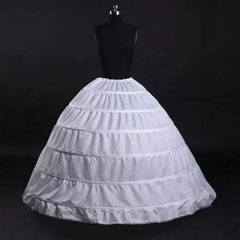 Lolita Wedding Dress Petticoat 6 Hoops Tiered Cake Crinoline Adjustable Drawstring Elastic Waist Underskirt For Bridal Ball Gown Women White Skirt Accessories