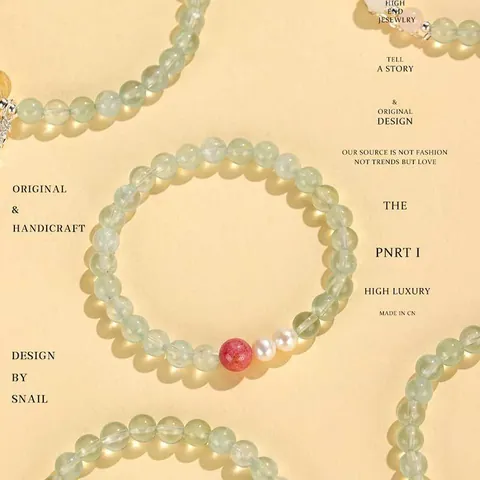 Handmade Natural Prehnite Rose Quartz Bracelet For Women Freshwater Pearl Crystal Beaded Bracelet Niche Design Jewelry Gift