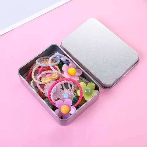 Matte Tinplate Storage Box Rectangular Metal Organizer For Jewelry U Disk Small Card Case Gift Packaging Box Silver Minimalist Tin