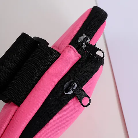 Neopren Sport Laufen Armtasche Mit Kopfhörerloch Doppel Reißverschluss Armband Für Handy Schlüssel Münze Lagerung Radfahren Fitness Training