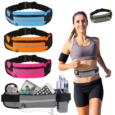 Sac Banane de Sport Imperméable Ceinture de Course en Lycra Pochette de Téléphone Pour Cyclisme Randonnée Réfléchissant Ultra Léger