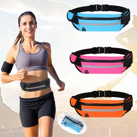 Sac Banane de Sport Imperméable Ceinture de Course en Lycra Pochette de Téléphone Pour Cyclisme Randonnée Réfléchissant Ultra Léger