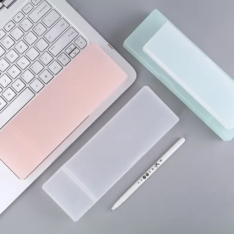 Estuche para Lápices de PP Translúcido Esmerilado Minimalista Caja de Almacenamiento de Papelería Multifuncional Creativa para Estudiantes Oficina Escuela