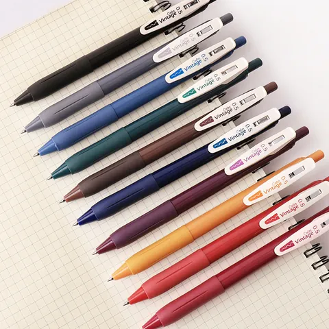 Vintage Morandi Kleur Intrekbare Gelpen Set 0.5mm Bullet Tip Scandinavische Stijl Esthetische Inkt Pennen Voor Dagboek School