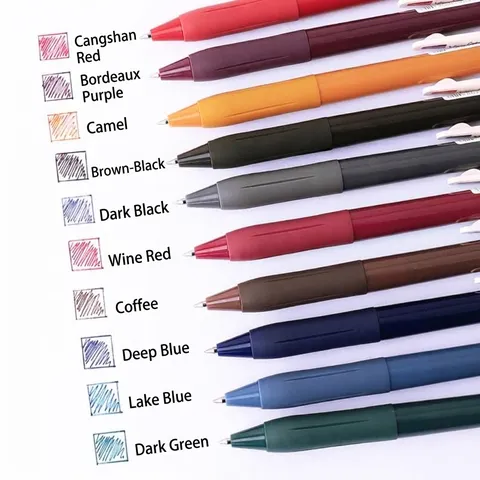 Vintage Morandi Kleur Intrekbare Gelpen Set 0.5mm Bullet Tip Scandinavische Stijl Esthetische Inkt Pennen Voor Dagboek School