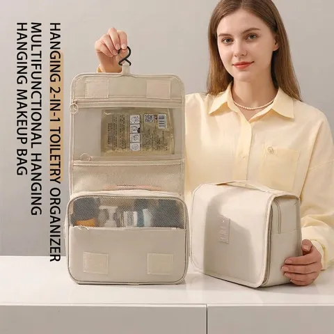 Hängender Kulturbeutel Wasserdicht Polyester Reise-Organizer Kosmetiktasche Mit Haken Tragbare Waschtasche Für Fitness Badezimmer Damen Herren