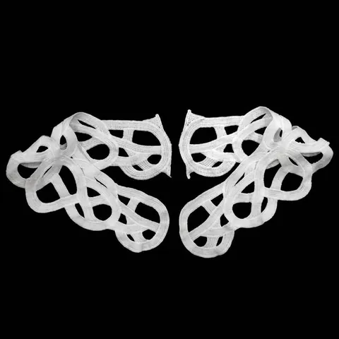 Milk Silk Water Soluble Lace Paired Symmetrical Collar 3D Hollow Embroidery Floral DIY Apparel Sewing Trim Accessory