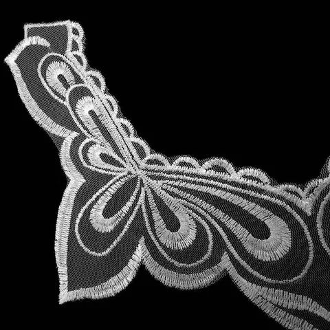 White Water Soluble Lace Collar Elegant Mesh Embroidery Floral Scalloped Trim DIY Clothing Apparel Sewing Accessory For Women Dress