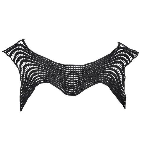 Water Soluble Milk Silk Embroidered Lace Collar Hollow Out Wave Pattern Floral Applique DIY Clothing Accessory