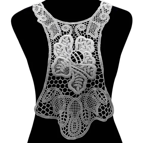 Elegant Milk Silk Water Soluble Lace Collar Embroidered Floral Detachable Collar For Women Dress DIY Lace Accessories 3D Hollow Embroidered Fake Collar