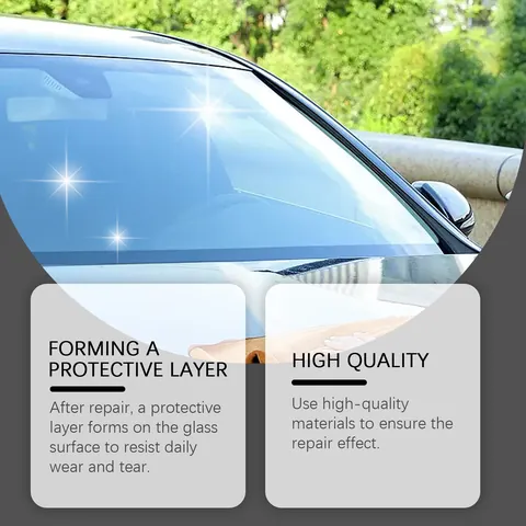 Rayhong Car Windshield Crack Repair Kit Quick Fix Glass Restoration Fluid With Scraper And Curing Film 30ml Glass Care Set