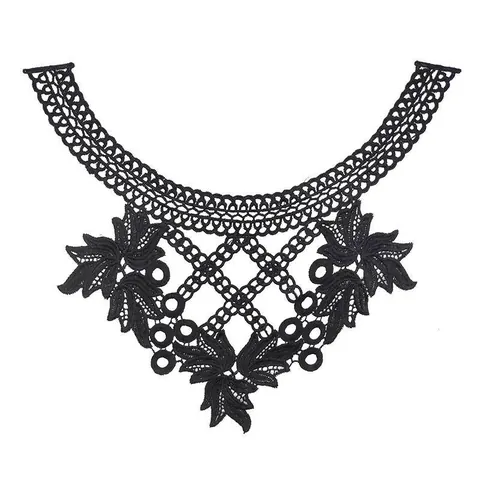 Milk Silk Water Soluble Lace Embroidery Fake Collar Hollow Out Floral DIY Garment Accessory Elegant Detachable Collar For Women Dress Decoration