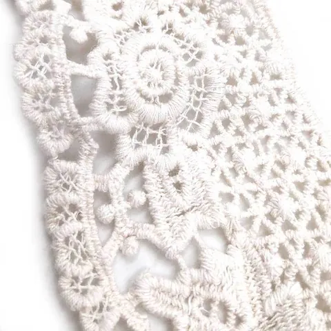 Cotton Water Soluble Lace Fake Collar Floral Embroidery Hollow Out Detachable Neckline Symmetrical DIY Clothing Accessory