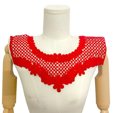 Vintage 3D Hollow Embroidered Milk Silk Lace Collar Floral Detachable Collar For Women DIY Clothing Garment Accessories