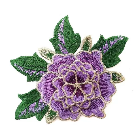 3D Embroidered Flower Patch Water-Soluble Multi-Layer Rose Peony Applique For DIY Apparel Sewing Fabric Decorative Craft Patch