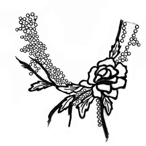 Milk Silk Water Soluble Embroidered Floral Collar Lace Patch Hollow Out DIY Applique For Dresses Clothing Accessories