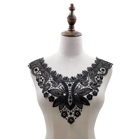 Polyester Embroidery Lace Collar DIY Hollow Floral Butterfly Water-soluble 3D Embroidery Trim For Women Clothing Accessories