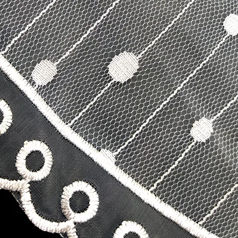 White Lace Organza Embroidered Collar Applique For DIY Sewing Craft Apparel Accessories Polyester Embroidery Floral Lace Patch Pair