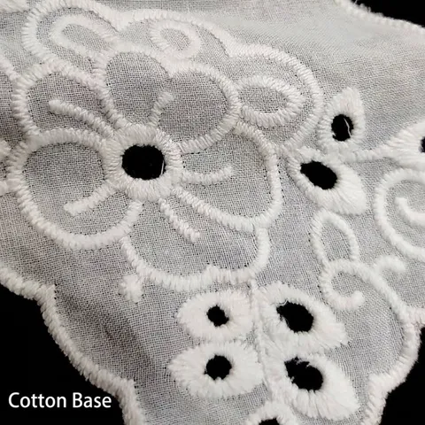 Cuello Falso de Algodón Blanco Bordado Inglés con Ojal Adorno de Encaje DIY Accesorio para Decoración de Vestidos