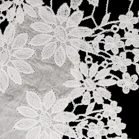 Elegant White Cotton Polyester Embroidered Water Soluble Lace Hollow Out Daisy Flower Detachable Collar DIY Accessory