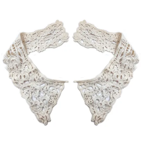 Milk Silk Water Soluble Hollow Out Lace False Collar DIY Embroidery Floral Applique For Women Clothing Sewing Accessories