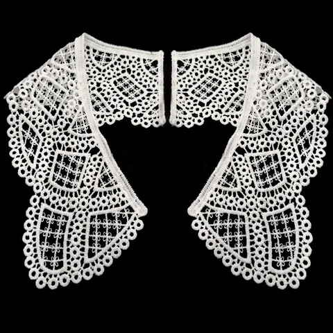 Cuello Falso de Encaje Hidrosoluble Bordado Vintage Adorno Hombro Floral Calado Accesorios Bricolage Ropa Para Mujeres