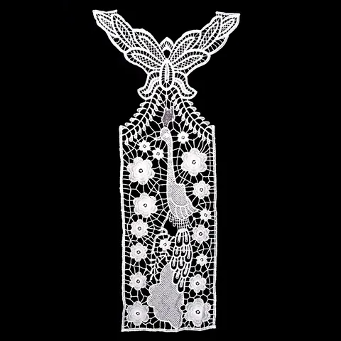 White Milk Silk Water Soluble Embroidered Lace Applique Elegant Peacock Butterfly Flower Patch For DIY Wedding Dress Accessories