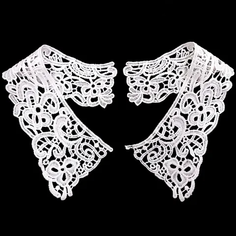 Milk Silk Water Soluble Hollow Out Lace False Collar DIY Embroidery Floral Applique For Women Clothing Sewing Accessories