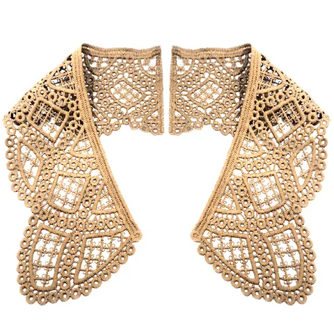 Cuello Falso de Encaje Hidrosoluble Bordado Vintage Adorno Hombro Floral Calado Accesorios Bricolage Ropa Para Mujeres