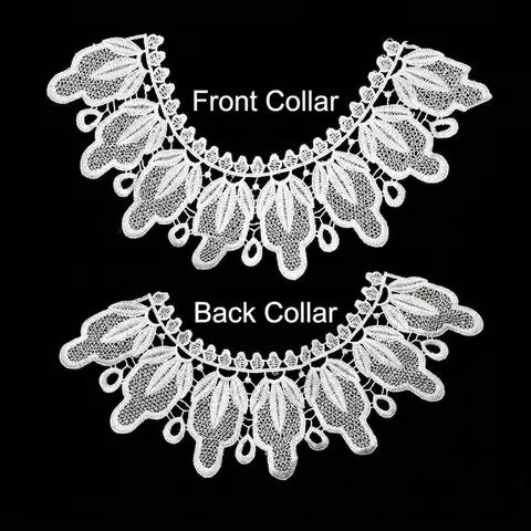 White Water Soluble Lace Fake Collar Embroidered Floral Hollow DIY Clothing Accessories Elegant Lace Applique For Women