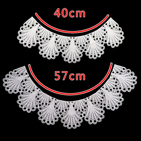 White Black Hollow Water Soluble Lace Fake Collar Polyester Embroidered Floral Neckline For Women DIY Clothing Accessories