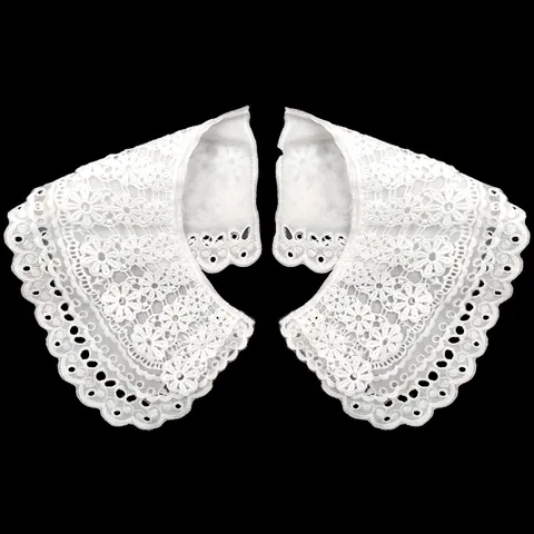 Cuello Falso de Encaje Hidrosoluble Costura de Tres Capas Bricolaje Bordado de Ojales Floral Gargantilla Accesorios de Ropa Mujer