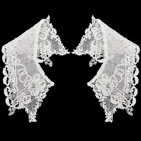 Double Layer Embroidered Fake Collar Water Soluble Lace Floral Decorative Shoulder Collar DIY Garment Lace Trim Accessory
