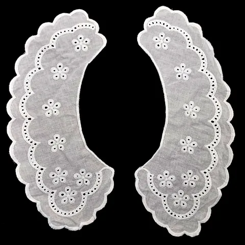 Cuello Falso de Poliéster con Bordado de Ojal Floral Elegante Borde Festoneado Accesorio de Hombro para Mujer Encaje DIY