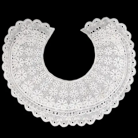 Cuello Falso de Encaje Hidrosoluble Costura de Tres Capas Bricolaje Bordado de Ojales Floral Gargantilla Accesorios de Ropa Mujer
