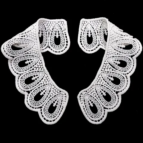 Milk Silk Water Soluble Lace Collar Embroidery Floral Hollow Out Patch DIY Apparel Sewing Decoration Accessory