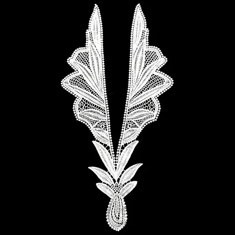 Embroidered Lace False Collar Hollow Out Polyester Floral Leaf Patch For Women DIY Dress Clothing Accessory