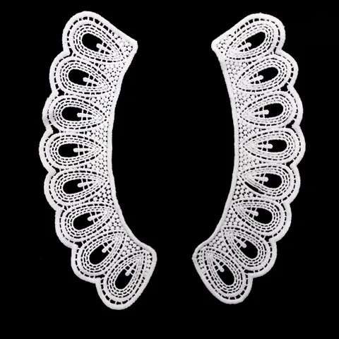 Milk Silk Water Soluble Lace Collar Embroidery Floral Hollow Out Patch DIY Apparel Sewing Decoration Accessory