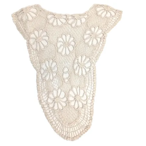 Vintage Embroidered Cotton Thread Hollow Out False Collar Neckline Floral Lace Applique DIY Clothing Sewing Accessory Patch