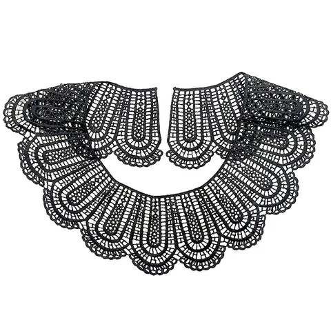 Milk Silk Embroidered Lace Detachable Collar For Women Hollow Floral Pattern DIY Apparel Sewing Accessories Decorative Neckline