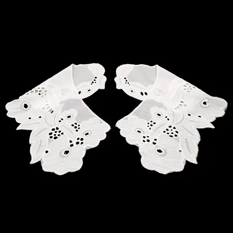 Cotton Embroidered Cutout Fake Collar Floral Lace Trim DIY Decorative Sewing Accessories For Women Clothing Removable Neckline