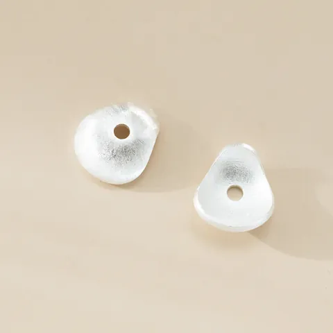 925 Sterlingsilber Gebürstete Geometrische Dreieck Blütenschale Zwischenperlen DIY Schmuckzubehör Handgefertigte Geflochtene Seilkomponenten Für Bastler