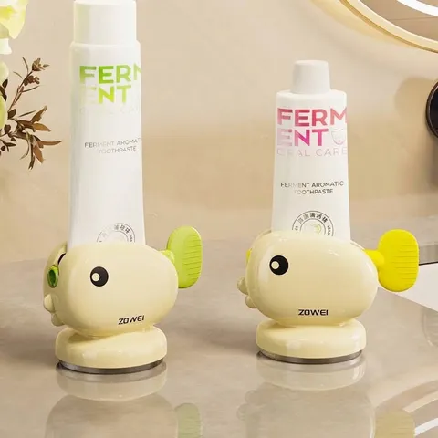 Whale Toothpaste Squeezer Bathroom Manual Suction Cup Wall Mounted Toothpaste Dispenser Cartoon ABS Anti-Waste Holder