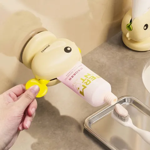 Whale Toothpaste Squeezer Bathroom Manual Suction Cup Wall Mounted Toothpaste Dispenser Cartoon ABS Anti-Waste Holder
