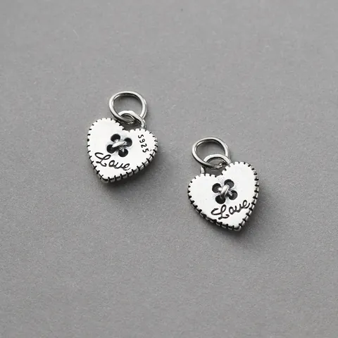 925 Sterling Zilveren Hart Hanger Retro Verouderd Love Knoop DIY Sieraden Maken Voor Armband Ketting Accessoires